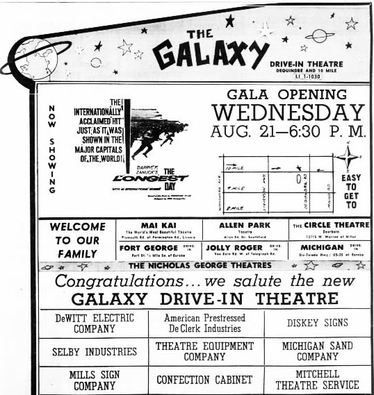 Galaxy Drive-In Theatre - Old Ad